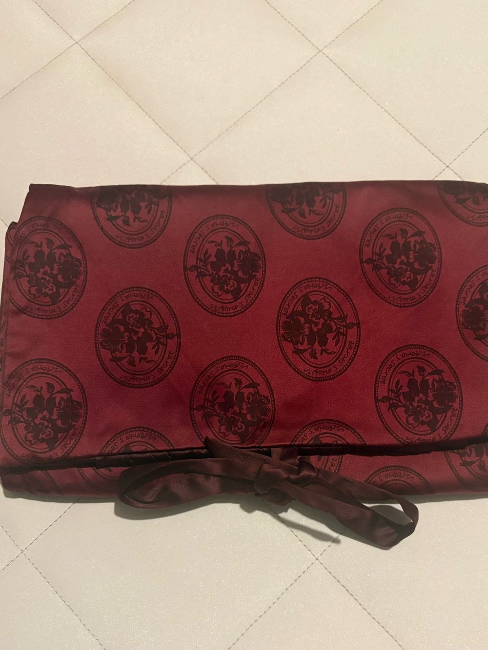 Vintage Victoria’s Secret Burgundy Satin Lingerie Bag